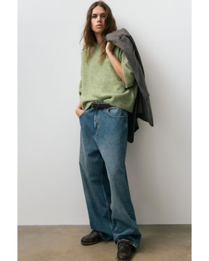 Pull&Bear Pull Boxy Manches Courtes - Vert