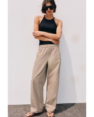 Pull&Bear Gestreepte Barrel Broek - Naturel