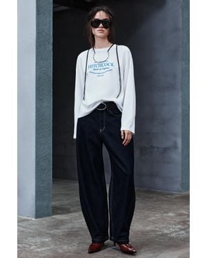 Pull&Bear T-Shirt Oversize Imprimé Hitchcock - Noir