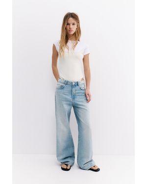 Pull&Bear Baggy Jeans Met Halfhoge Taille - Blauw