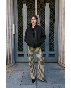 Pull&Bear Broek Met Wijde Pijpen En Zachte Touch - Zwart