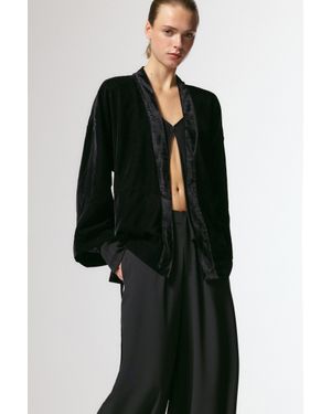 Pull&Bear Kimono Velours - Noir