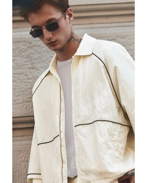 Pull&Bear Veste Légère À Surpiqûres Contrastantes - Neutre