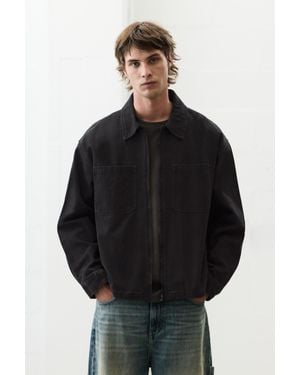 Pull&Bear Giacca Camicia Con Zip - Nero