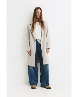 Pull&Bear Manteau En Drap Boutonné - Bleu