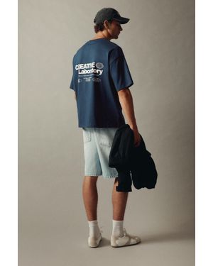 Pull&Bear T-Shirt Con Grafica Creative Laboratory - Blu