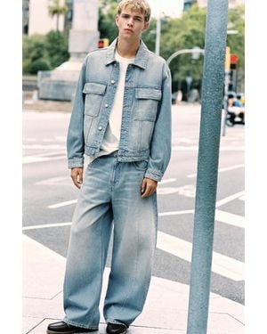 Pull&Bear Denim Truckerjack - Blauw