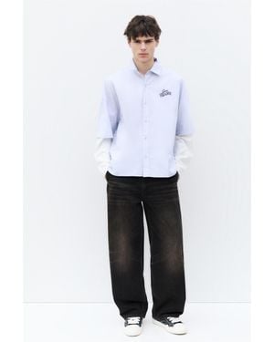 Pull&Bear Jean Barrel 100 Coton - Blanc