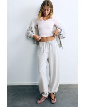 Pull&Bear Pantalon Jogger Chevilles Élastiquées - Gris