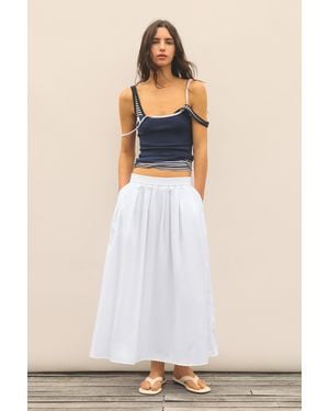 Pull&Bear Jupe Longue En Popeline - Blanc