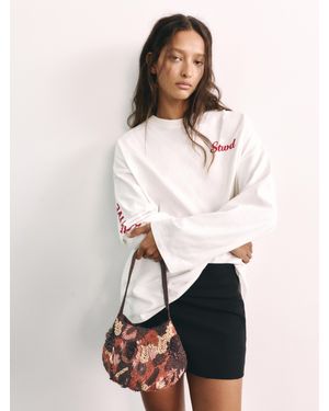 Pull&Bear Borsa A Spalla Con Perline - Bianco