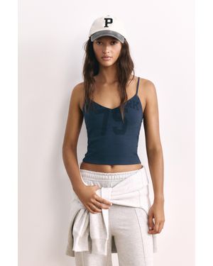 Pull&Bear Top À Bretelles Graphique New York - Bleu