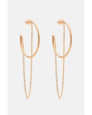 Pull&Bear Orecchini A Cerchio Con Catene - Bianco