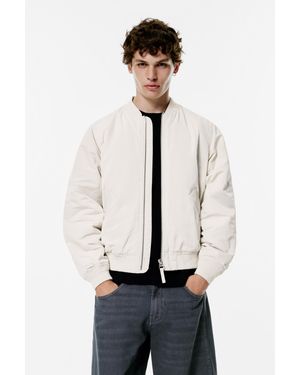 Pull&Bear Giacca Bomber Imbottita - Bianco