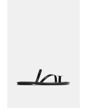 Pull&Bear Platte Sandalen Met Versiering - Wit