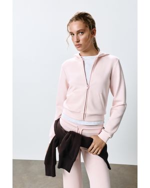 Pull&Bear Sweat À Capuche Zippé - Rose