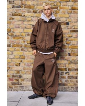 Pull&Bear Pantaloni Jogger Stwd A Quadri - Marrone