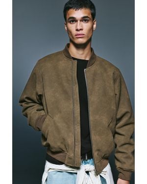 Pull&Bear Blouson Bomber Similicuir - Vert