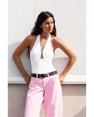 Pull&Bear Body Halter Con Arricciature - Rosa