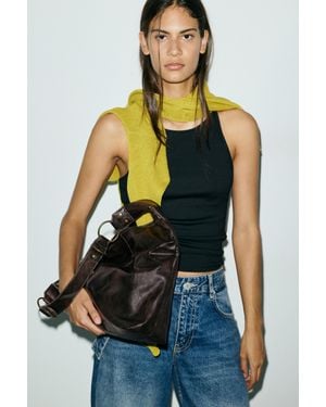 Pull&Bear Borsa Shopper Effetto Vissuto - Nero