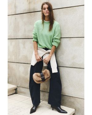 Pull&Bear Pull Col Rond Relaxed Fit - Vert