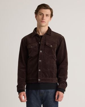 Quince Organic Stretch Corduroy Trucker Jacket, Organic Cotton - Brown