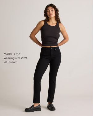 Quince Luna Stretch Slim Straight Jeans, Organic Cotton - Black