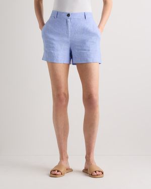 Quince 100% European Linen Trouser Shorts - Blue