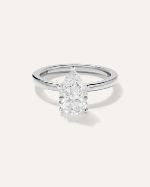 Quince Lab Grown Diamond Pear Comfort Fit Engagement Ring 2Ct - Metallic