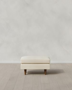 Quince Atlas Midcentury Ottoman - White
