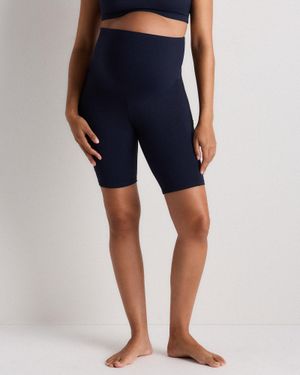 Quince Ultra-Form Maternity Pocket Bike Short 9 Inch - Blue