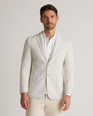 Quince Cotton Pique Knit Blazer, Organic Cotton - White