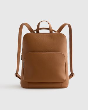 Quince Italian Leather Convertible Backpack - Brown