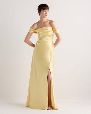 Quince Aurora Stretch Satin Convertible Dress, Recycled Polyester - Natural