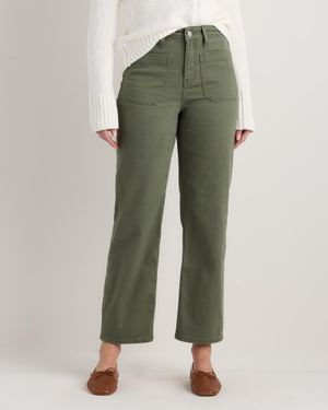 Quince Bella Stretch Patch Pocket Wide Leg Jeans, Organic Cotton - Green