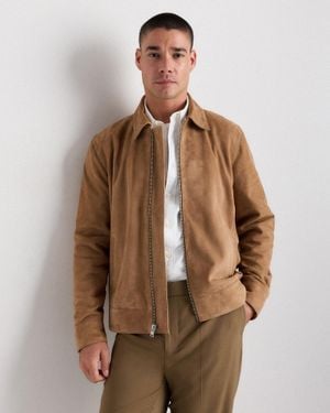 Quince 100% Suede Harrington Jacket, Suede Leather - Brown