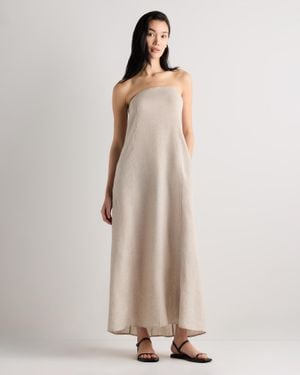 Quince 100% European Linen Strapless Maxi Dress - Natural