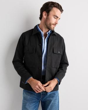 Quince 100% Organic Herringbone Twill Shirt Jacket, Organic Cotton - Blue