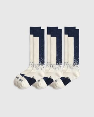 Quince Alpaca Lightweight Ski Socks - Blue