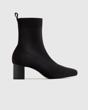 Quince Eco Knit Heeled Bootie, Eco-Knit - Black