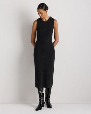 Quince Mongolian Cashmere Sleeveless Midi Sweater Dress - Black