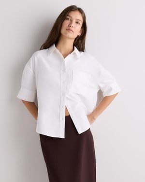 Quince Oxford Short Sleeve Shirt, Organic Cotton - White