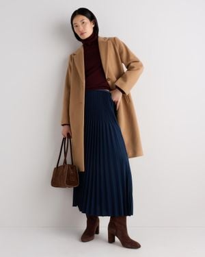 Quince Wool Cashmere Classic Single-Breasted Coat - Blue