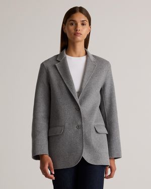 Quince Double-Faced Merino Wool Soft Blazer, Wool/Nylon - Gray