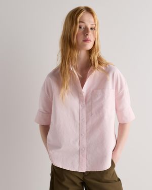 Quince Oxford Short Sleeve Shirt, Organic Cotton - Pink