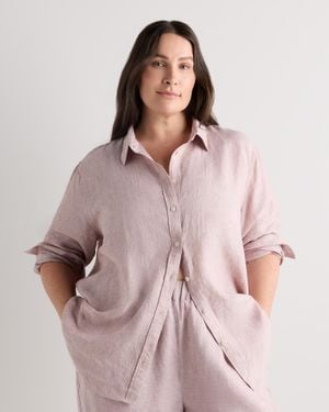 Quince 100% European Linen Long Sleeve Shirt - Pink