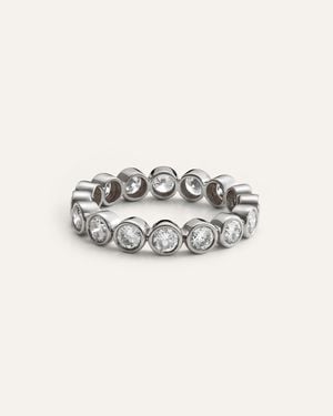 Quince 14K Lab Grown Diamond Round Bezel Eternity Band Rings 2Ctw - White