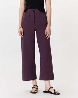 Quince Ultra-Stretch Ponte Cropped Wide Leg Pants, Rayon - Purple