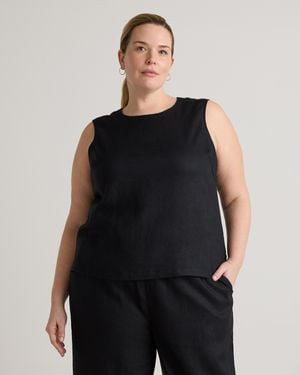 Quince 100% European Linen Tank Top - Black