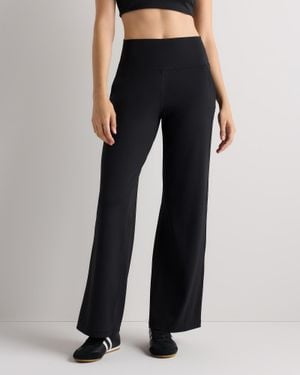 Quince Ultra-Form High-Rise Wide Leg Pants, Nylon/Spandex - Black